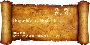 Hegedűs Nyék névjegykártya